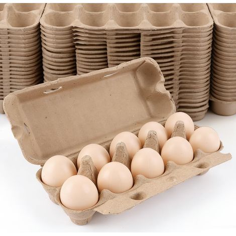 Contenitori per uova da 10 tazze realizzati in cartone riciclato, confezione da 20 contenitori per uova, ideali per il trasporto e la conservazione, perfetti per uova, piante e lavori creativi, ideali