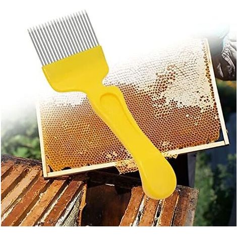 1pc 205x68mm Honey Comb,Beekeeping Honey Shovel,Beekeeping Uncapping Fork,Honey Fork,Honey Cutting Fork,Beekeeping Equipment Accessories Beekeeping Tool,Yellow (1/4)