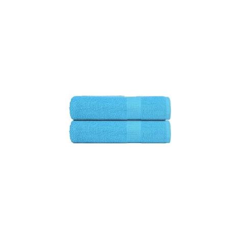 Asciugamani da bagno FROGN, set da 2, turchese, 70 x 140 cm, 360 g/m² - Crezuo (1/4)