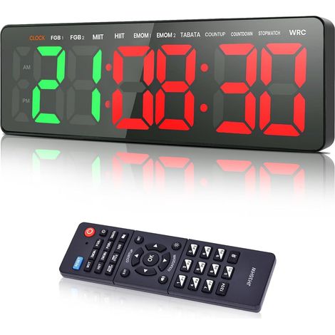 Timer Sport Minuteur Fitness Mural,16.5" Grand Ecran Gym Timer avec Countdown Countup Chronomètre Horloge,3 Volume (1/5)