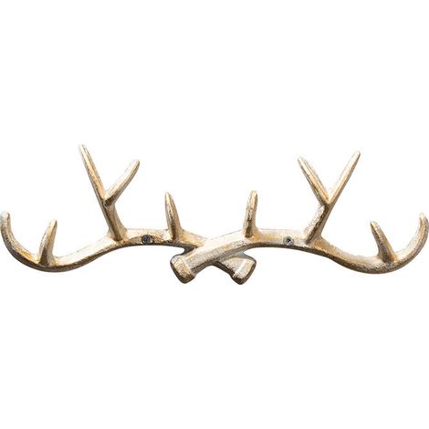 Patère murale en forme de corne avec étagère rétro, support décoratif pour vêtements, serviettes, bijoux et petits objets, rangement mural pour entrée, chambre et salle de bain (1/3)