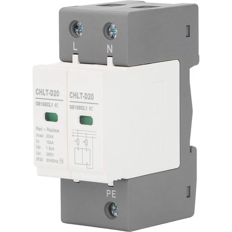 Dispositif de protection contre les surtensions 2P 10KA à 20KA, parafoudre de protection de maison AC 385V (1/5)