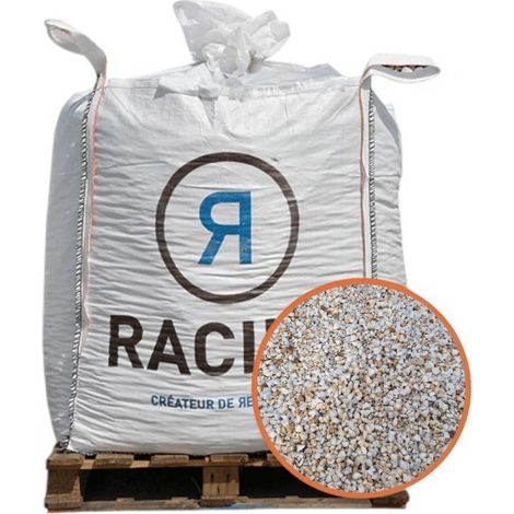 Racine – Gravier marbre blanc 8-12mm – Paillage minéral décoratif 500 kg – Concassé pour meilleure adhérence – FPAI065