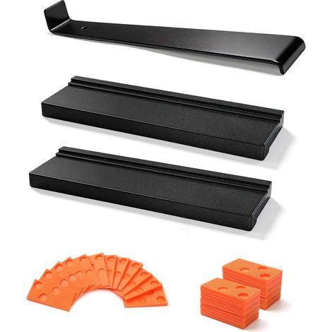 Kit de pose stratifié, outil de sol en vinyle, bloc à percussion pour kit de pose en vinyle, sols en bois vinyle avec blocs de frappe, double face, avec niches, fer de traction, 40 entretoises, kit de (1/5)