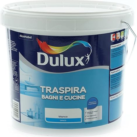 PITTURA TRASPIRANTE UMIDITA' FORTE E VAPORE 5L DULUX BAGNI E CUCINE (1/5)