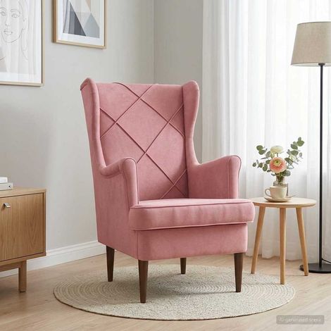vidaXL Poltrona Rosa Velluto (1/5)