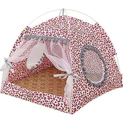 Tente Pour Chat - Maison Chat Semi-Fermée En Tissu Coton - Caverne Confortable Pour Chat - 38 x 38 x 36 cm - Pour Chats Jusqu'à 6 kg (1/5)