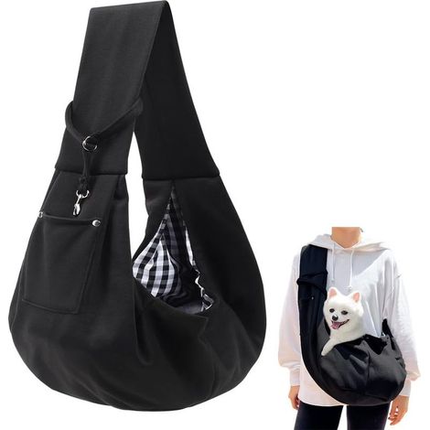 Sac de Transport pour Chien Chat, Réglable Sac à Bandoulière Mains Libres Petit Chien, pour Chiens/Chats de Taille Moyenne Jusqu'à 7,5 kg, pour l'extérieur, Les Voyages (1/5)