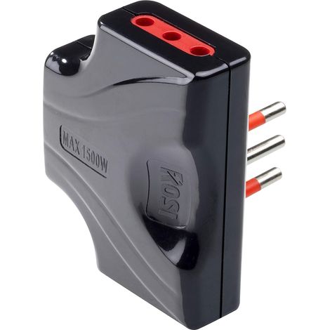 Extraflacher Dreifachadapter 10A Stecker 3 10A Steckdosen Emilia Rosi RS78131 Serie