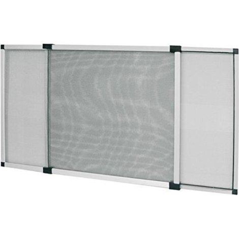 ZANZARIERA ESTENSIBILE CON SPAZZOLA SILVER 100X70 IN ALLUMINIO RETE FIBRA VETRO (1/4)