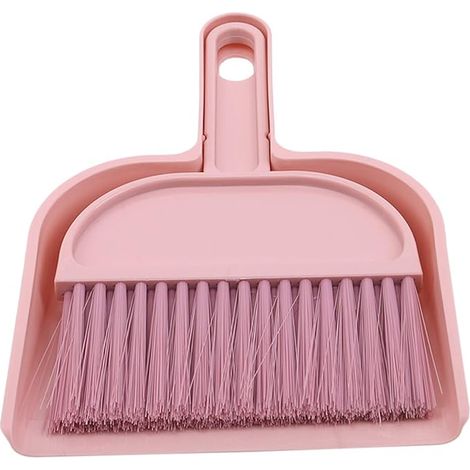 Pink Mini Broom and Dustpan, Plastic Cleaning Brush with Dustpan Set Desktop Cleaning Accessories, Pink with Dustpan Set, Plastic Mini Broom and Dustpan, Desktop Cleaning Set