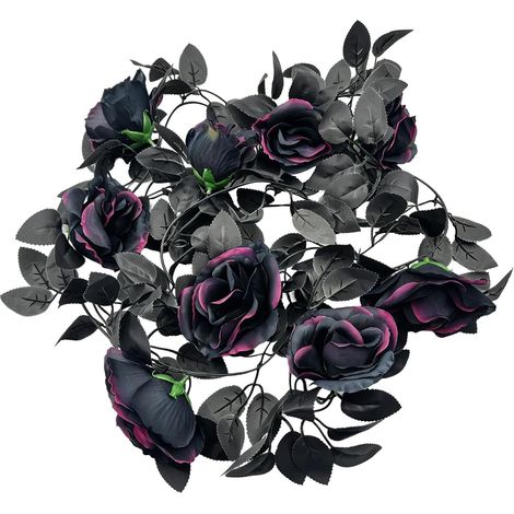 2m Guirlande de Roses Artificielles Noires d'halloween Décoration (1/5)
