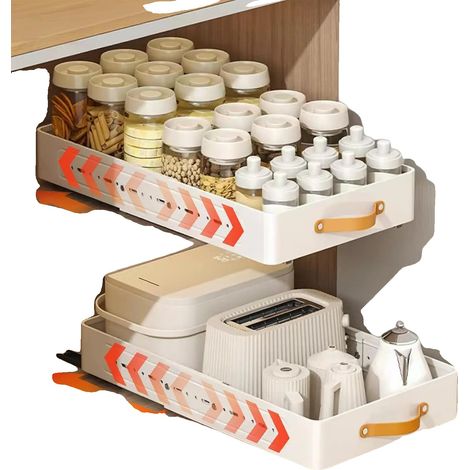 Organisateur de tiroir, Longueur réglable 41-60 cm, Largeur 30 cm, Profondeur 7,8 cm, Acier au carbone, Design extensible (1/5)