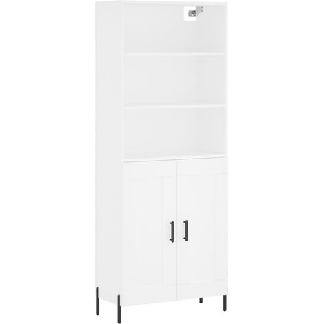 Maison Exclusive - Buffet haut Blanc 69,5x34x180 cm Bois d'ingénierie (1/5)