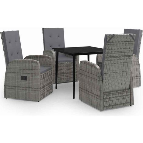 Maison Exclusive - Set da Pranzo da Giardino 5 pz con Cuscini Grigio (1/5)