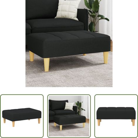 Fußstütze - Fußhocker Schwarz 77x55x31 cm Stoff (1/5)