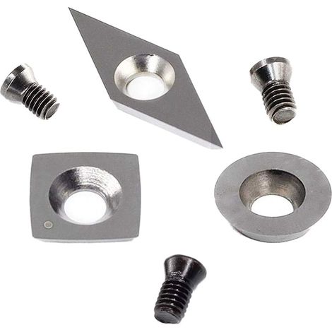 3Pcs Plaquettes De Coupe En Carbure De Tungstène pour Outils De Tournage à Tour à Bois (Comprend Carré De 11 Mm avec Rayon, Tour De 12 Mm, Diamant De 28X10 Mm avec Pointe)