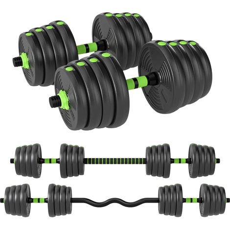 Ensemble d'haltères réglables 30 kg, haltères, barres d'haltères, ensemble de musculation,  parfait pour l'entraînement de musculation à domicile ou en salle de sport