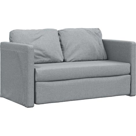 Bodensofa mit Schlaffunktion Hellgrau 112x174x55 cm Stoff vidaXL