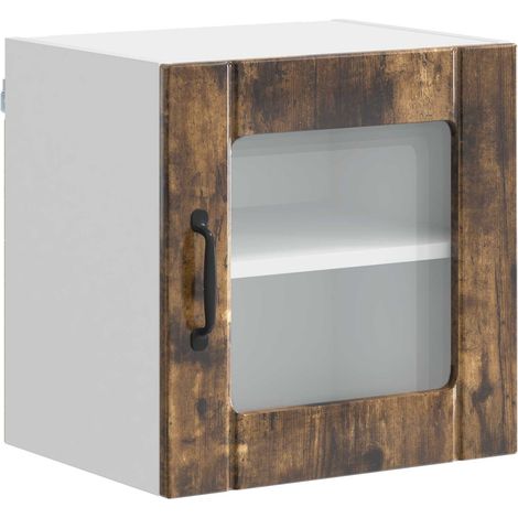 Maison Exclusive - Armario de vidrio para pared LUCCA Roble Ahuma