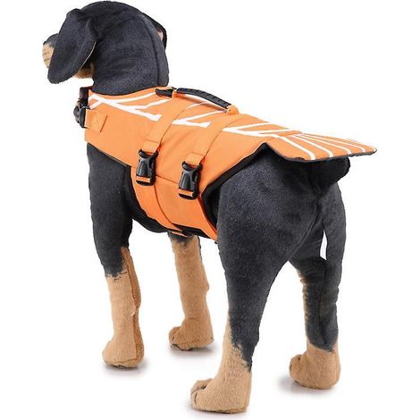 Schwimmweste für Haustiere (Garnelenorange, Größe M), reflektierender Badeanzug - Schwimmweste für Hunde (1/5)