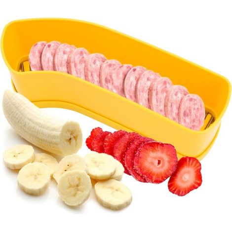 Affettatrice per frutta extra-large, affettatrice multifunzionale, affettatrice per uva, affettatrice per pomodori, facile da pulire, 26,5 × 7,7 × 7,2 cm, per un taglio rapido (1/5)