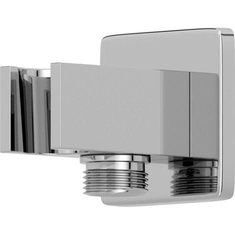 Bathroom Square Water Outlet Handset Holder Shower Chrome (1/2)