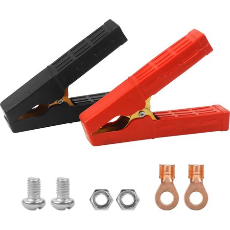 CCYKXA 2pcs Large Crocodile Clip Battery Clamp Alligator Clip Cable Clamp with Insulated Plastic Handle for Car Batteries Jumper Cables (1/5)