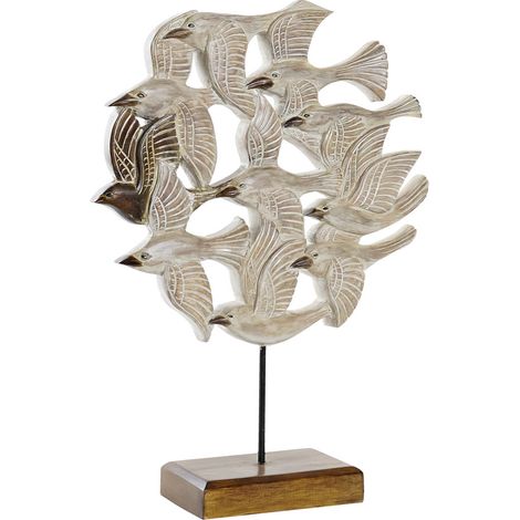 Albasia Iron Decoration 38x11.5x54 Beige Birds Albasia Iron Color Multicolor Family Family Innendekoration Details (1/4)