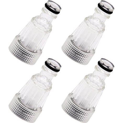 Paquete de 4 filtros de agua para hidrolavadoras de alta presión - Conexión de filtro adaptador de 25 mm para lavado de autos - Para filtros de agua de 3/4 de pulgada (1/5)