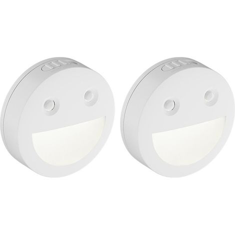 Veilleuse magnétique Smileys à capteur d'aspiration, sans fil et alimentée par piles, pour couloirs et placards (1/5)