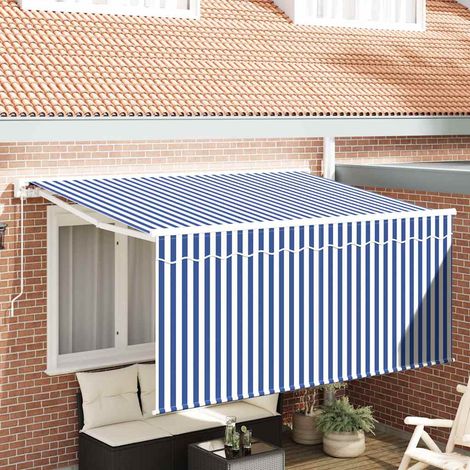 Retractable Awning Blue and White 300 x 200 cm vidaXL (1/5)