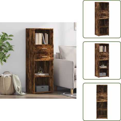 Highboard Räuchereiche 40x42,5x124 cm Holzwerkstoff - Sideboard - Hochboard - Wohnzimmermöbel - Holz Sideboard - Massivholzmöbel (1/5)