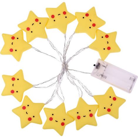 Guirlande lumineuse LED étoiles décorative pour chambre d'enfant, décoration murale pour fête d'anniversaire, blanc chaud (1/5)