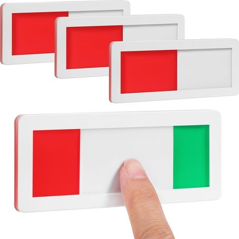 Lot de 4 Panneaux de Porte « Toilettes Occupées » en Acrylique Fonction de Commutation Pratique pour Bureaux et Toilettes (1/5)