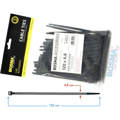 BOSMA Kabelbinder 4,8120 mm schwarz (100 Stück) 5466 (1/3)