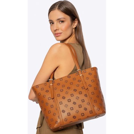 Bolso de compras Wittchen para mujer, confeccionado en piel sintética con relieve, color marrón, piel ecológica. (1/5)