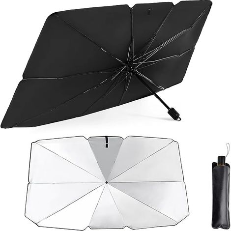 Parapluie Pare Soleil Pare Brise Avant de Voiture, Pare-Soleil pour Auto, Pare-Brise, intérieur, Parasol de Voiture Pliable, Qui refroidit Plus Rapidement et protège du Soleil