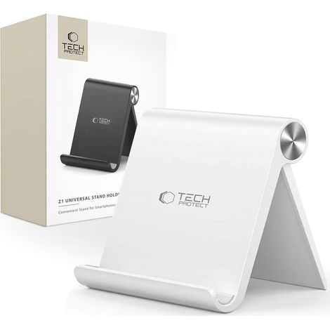Supporto da scrivania universale per smartphone e tablet fino a 8 pollici - bianco (1/5)