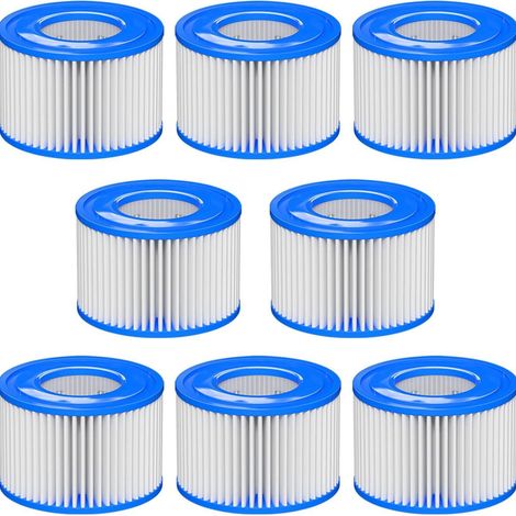 Ensemble de 8 cartouches filtrantes de type VI pour spas – Compatibles avec Lay-Z-Spa (remplace 90352E, 58323E, 90427E) conviennent aux modèles de spas Miami, Las Vegas, Monaco, Palm Springs et autre (1/5)
