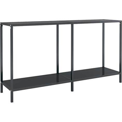 Maison Exclusive - Tavolo Consolle Nero 140x35x75,5 cm in Vetro Temperato (1/5)