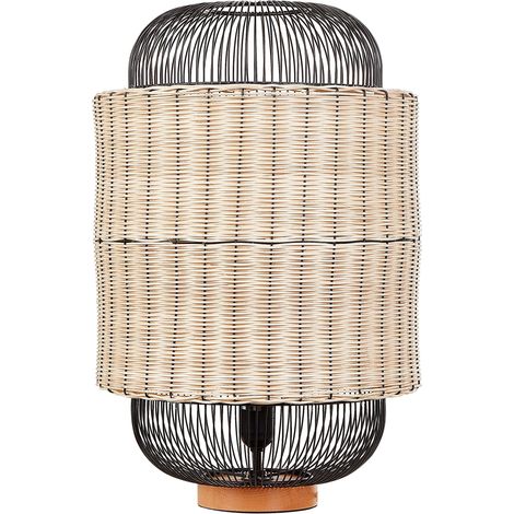 Tischlampe TANGANYIKA Rattan Naturfarben