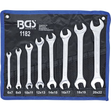 Jeu de clés plates 6x7 - 20x22 mm 8 pièces BGS (1/6)