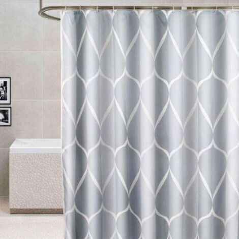 Rideau de douche de qualité supérieure en tissu anti-moisissure imperméable avec 12 anneaux de rideau de douche pour salle de bain gris 240x200cm (1/4)