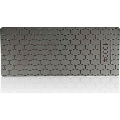 Pierre à aiguiser diamantée double face 1000, pierre à affûter nid d'abeille, outil de polissage pour couteaux et outils, affûteur manuel professionnel, format compact. (1/3)