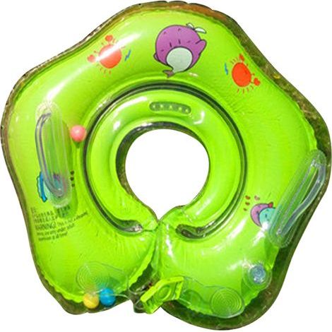 Flotteur de natation pour bébé, Transparent, Double couche, PVC, Anti-fuite, poignée sûre, cou de bébé pour la maison, baignoire intérieure, vert