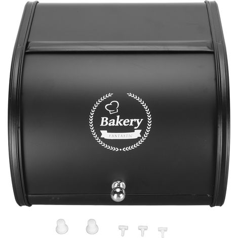 Boîte à pain en métal de grande capacité, multifonction, Durable, gain de place, conteneur de stockage pour la cuisine, couvercle en rouleau à domicile (1/5)