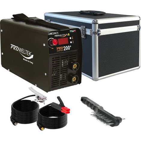 Poste à souder MMA 15-200A – Inverter IGBT numérique – Soudage acier, inox, fonte – Coffre de rangement avec accessoires – Proweltek