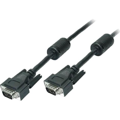 Cable D-Sub 15pin HD prise male des deux cotes 5m - Noir