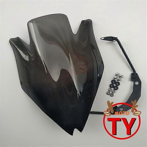 Pare-brise moto avec support, verre fumé transparent de haute qualité pour Kawasaki Z750 Z750r Z 750 (2007-2012) - Noir (1/5)